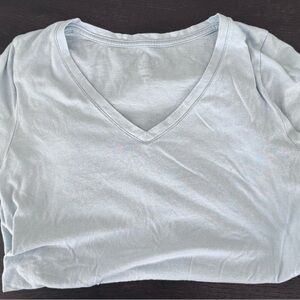 Light Blue V-Neck Women’s Maternity Tee